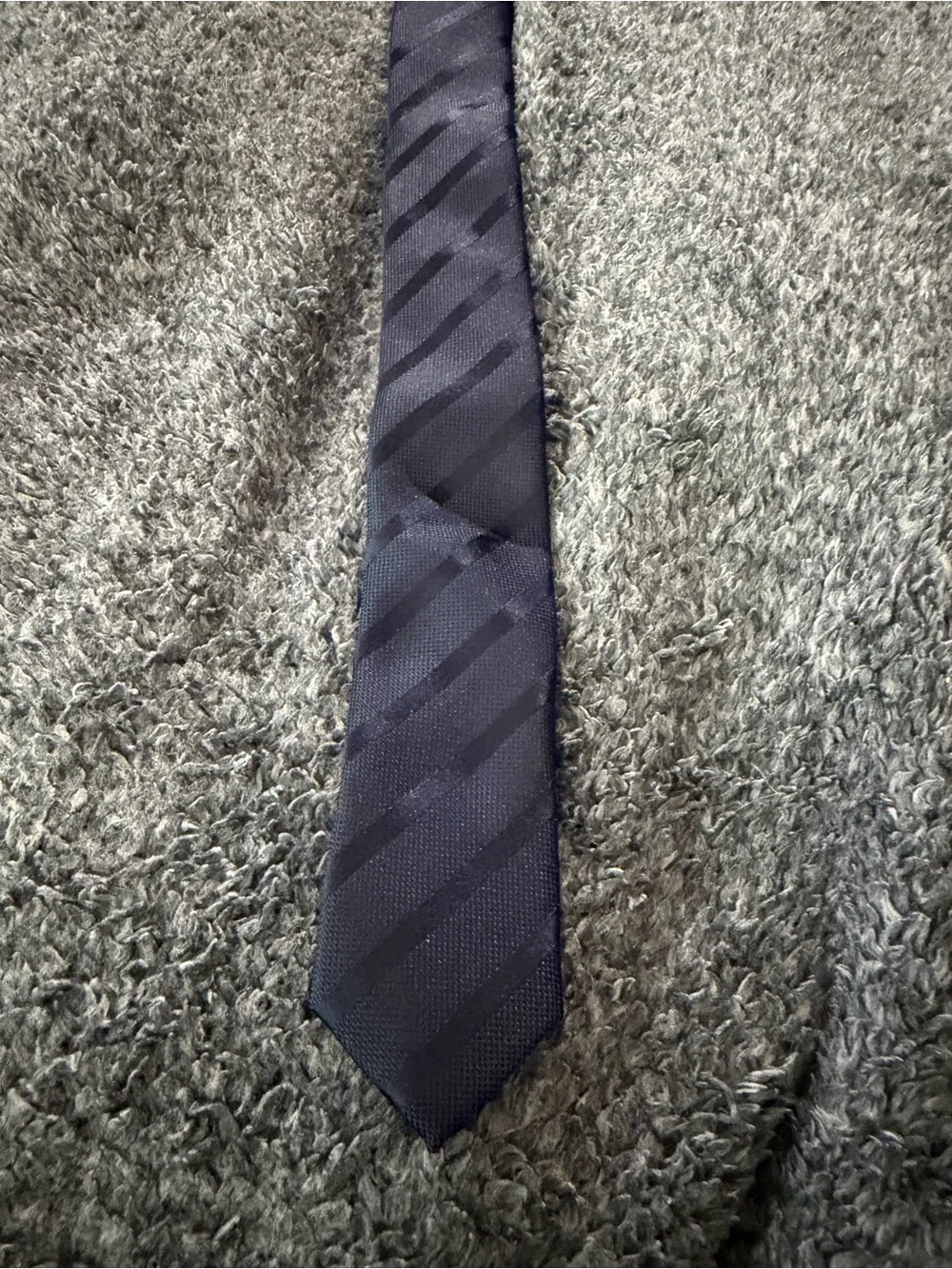 Cedarwood State Navy Blue Skinny Striped Necktie
